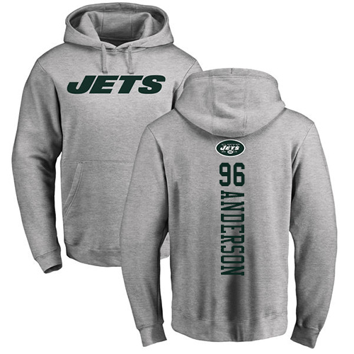 New York Jets Men Ash Henry Anderson Backer NFL Football #96 Pullover Hoodie Sweatshirts->youth nfl jersey->Youth Jersey